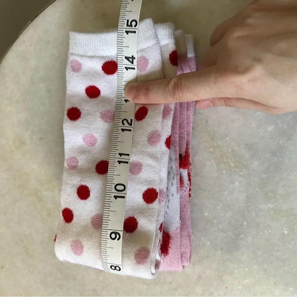 Christmas Theme Pink and Red Mid Calf Socks NWT Shoe Size 5-9